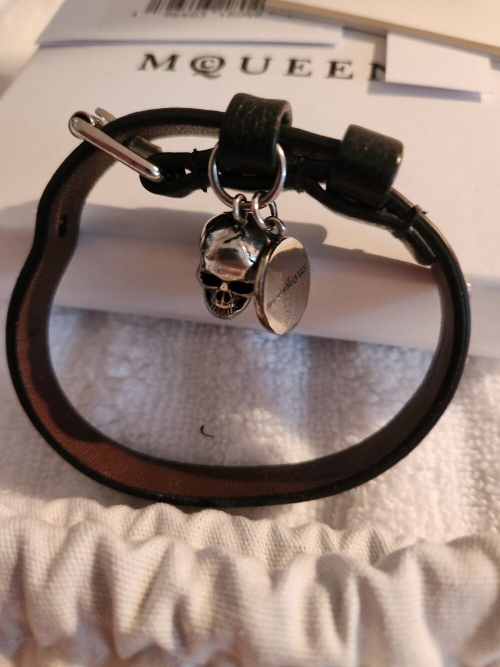 Alexander McQueen Studded Leather Skull Double Wrap Bracelet - Great Condition
